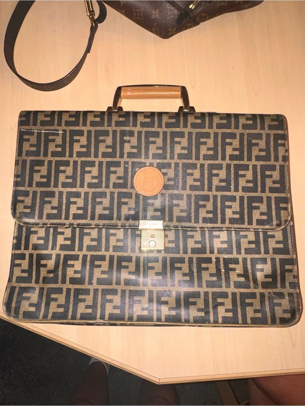 Vintage Fendi Unisex Briefcase Bag in Brown/Black - Picture 3 of 10